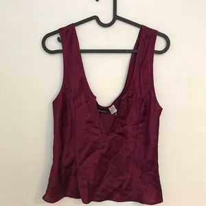 Fuschia silk lingerie-style top